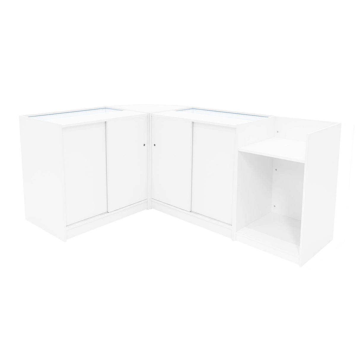 Theia LED Verkaufstheken-Set LM60 + C900 + K900 + TB60 – Weiß