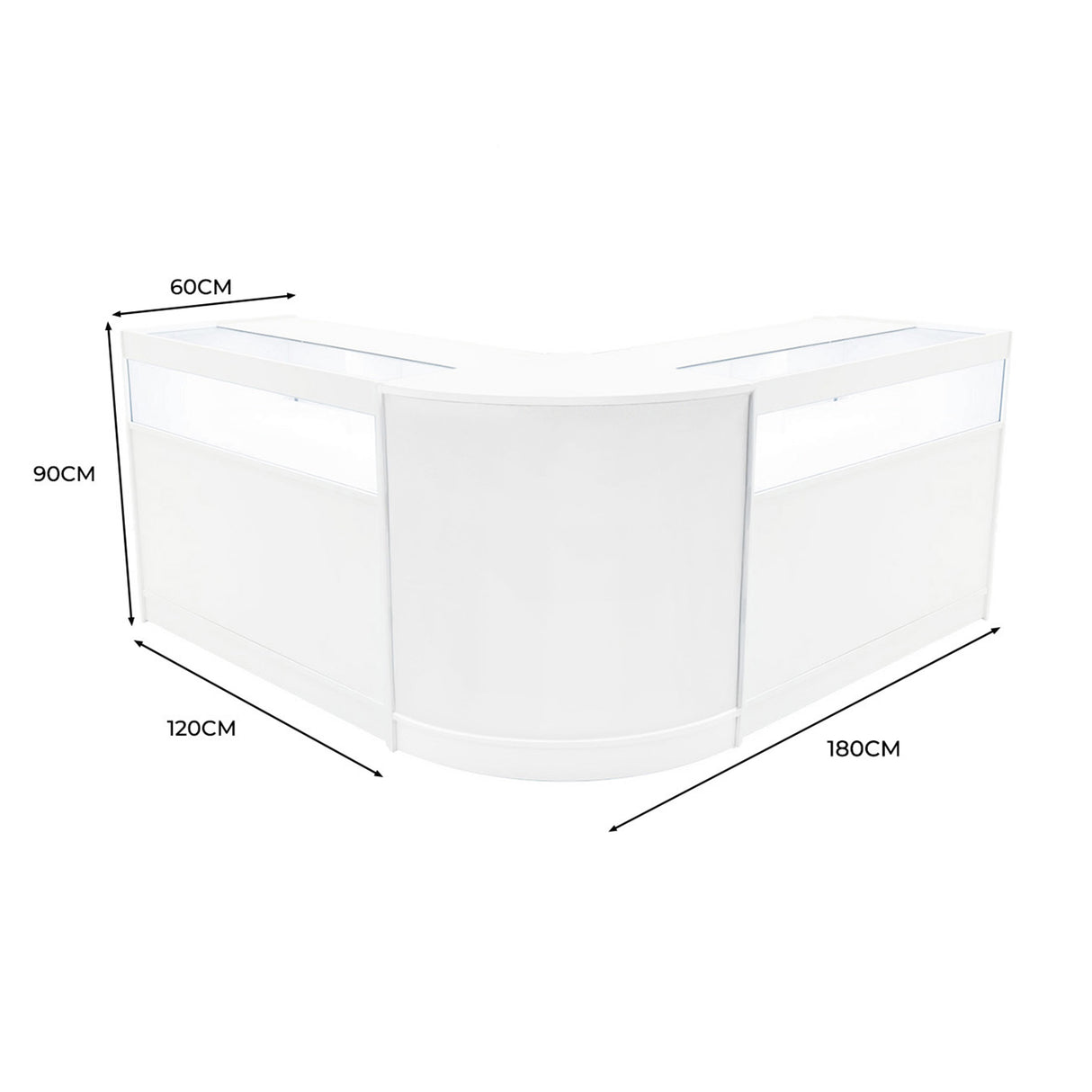 Iris LED Verkaufstheken-Set CM60 + B1200 (2 Stück) – Weiß
