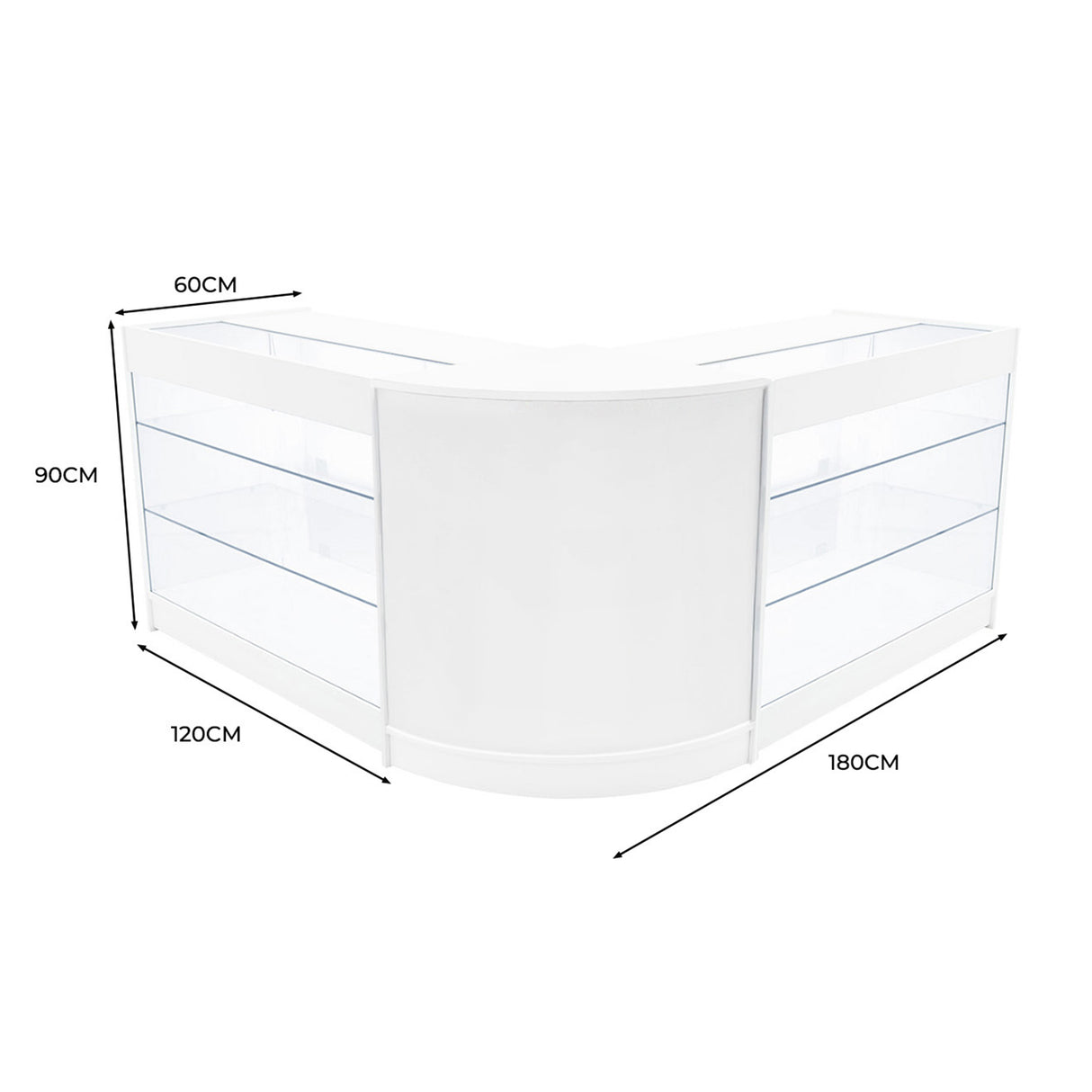 Helios LED Verkaufstheken-Set CM60 + K1200 (2 Stück) – Weiß