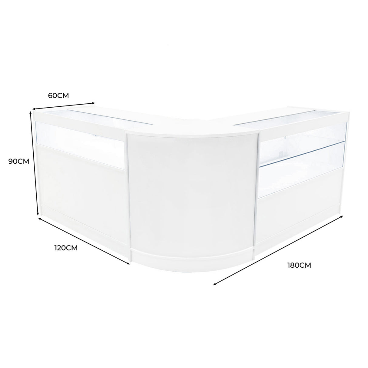 Adonis LED Ladentheke Set CM60 + B1200 + C1200 – Weiß