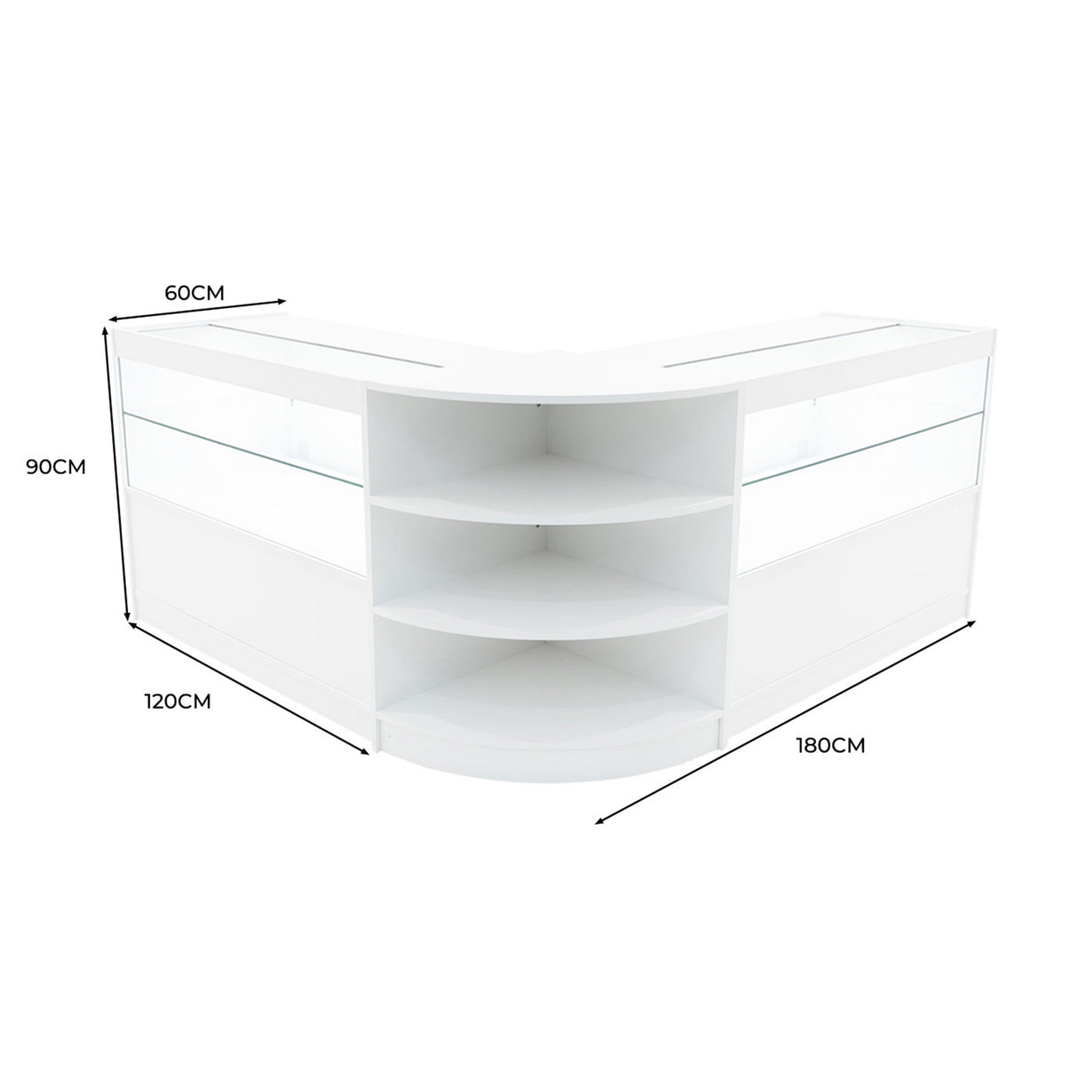 Andromeda LED Verkaufstheken-Set LM60 + C1200 (2 Stück) – Weiß