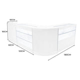 Vega LED Verkaufstheken-Set CM60 + C1200 + K1200 + TB60 – Weiß