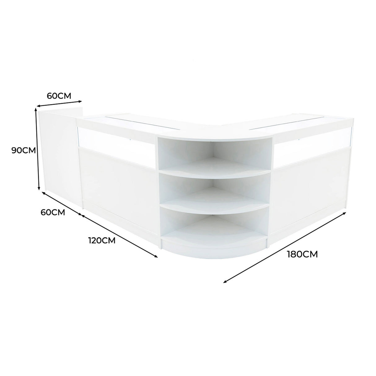 Sagittarius LED Verkaufstheken-Set LM60 + B1200 (2 Stück)+ TB60 – Weiß