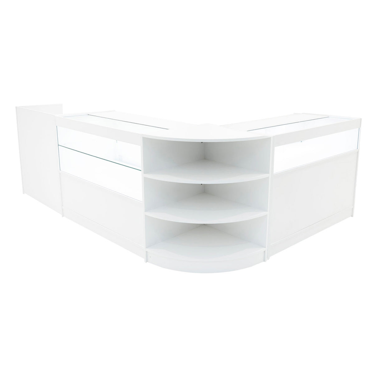 Europa LED Verkaufstheken-Set LM60 + B1200 + C1200 + TB60 – Weiß