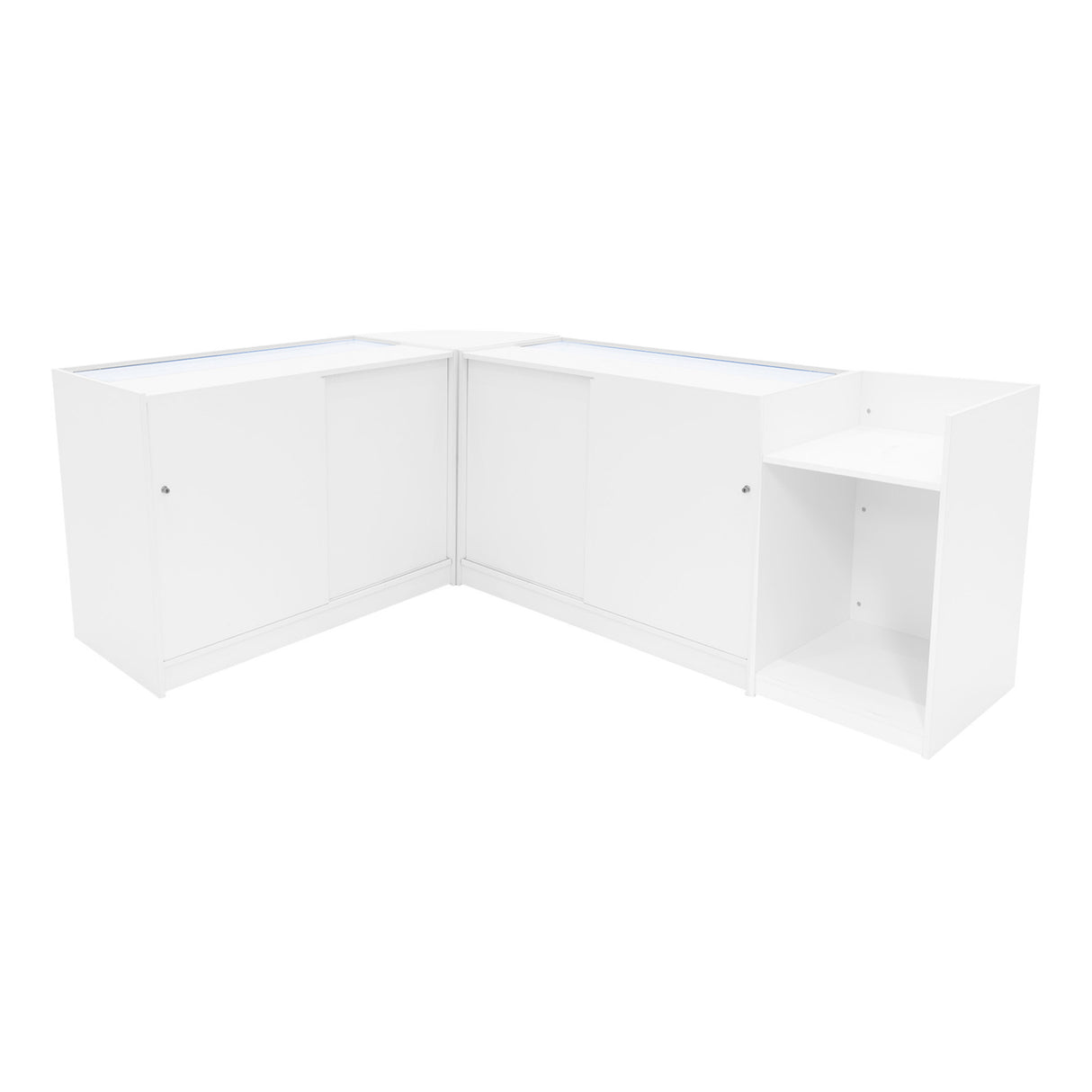 Europa LED Verkaufstheken-Set LM60 + B1200 + C1200 + TB60 – Weiß