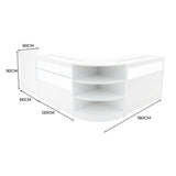 Europa LED Verkaufstheken-Set LM60 + B1200 + C1200 + TB60 – Weiß