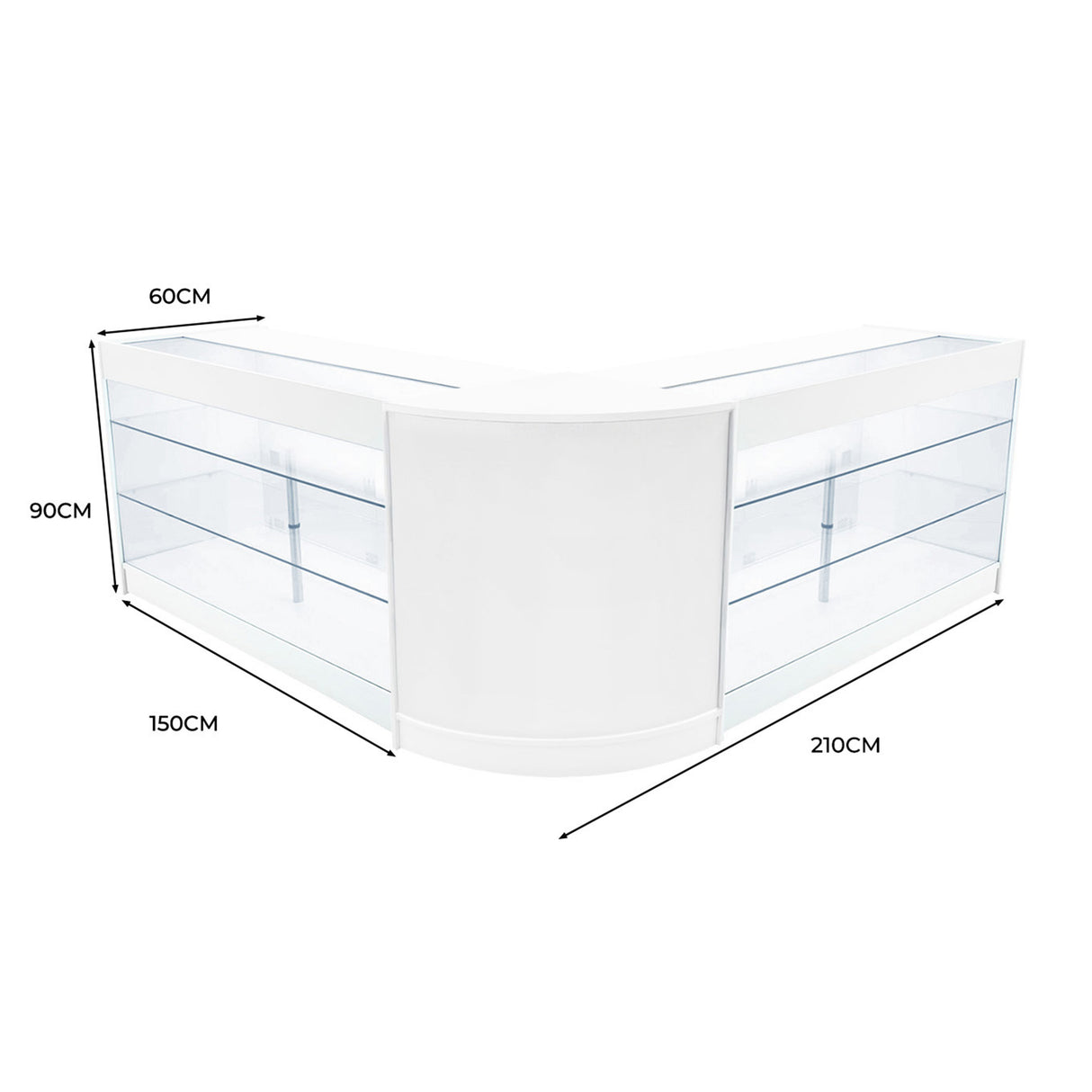 Helios LED Verkaufstheken-Set CM60 + K1500 (2 Stück) – Weiß