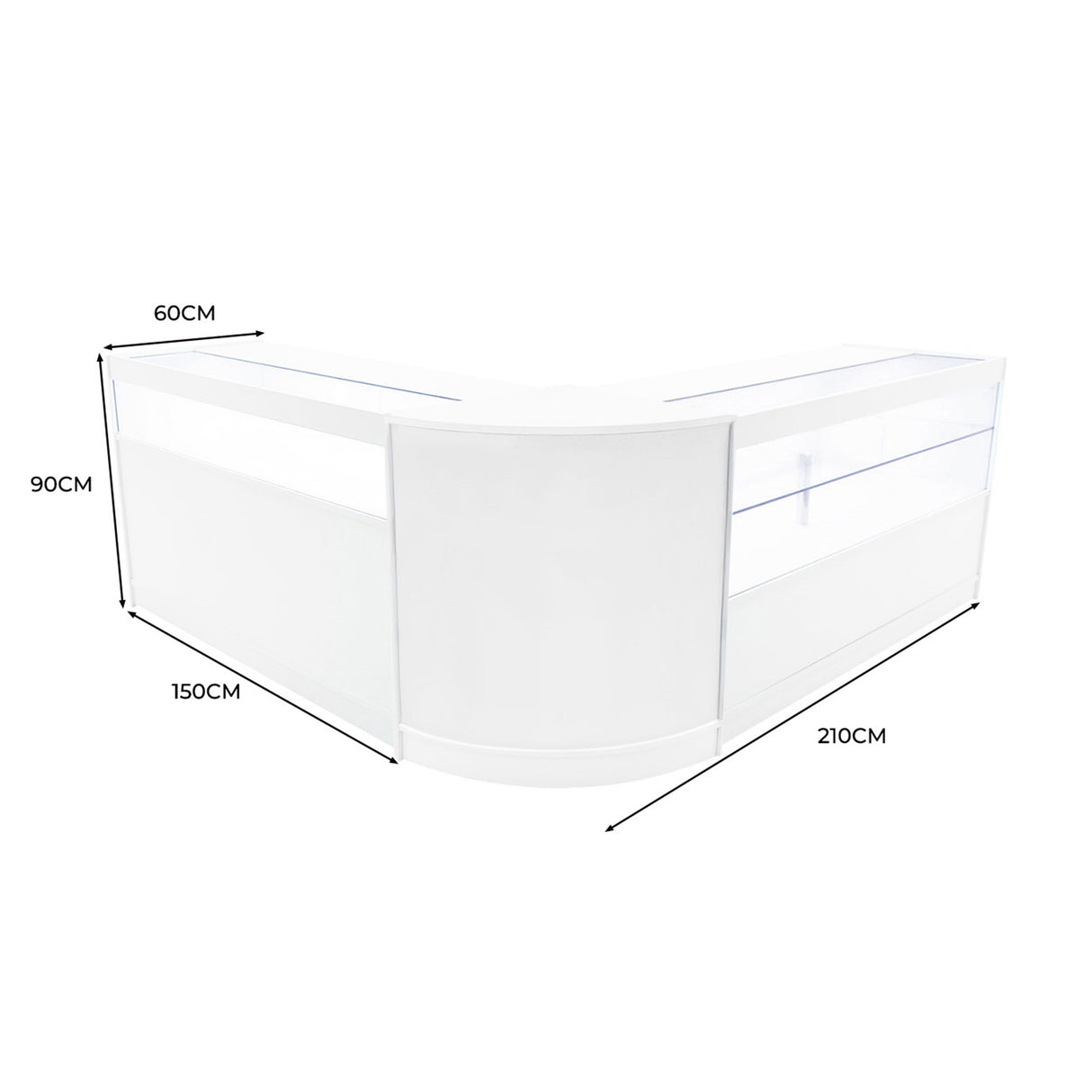 Adonis LED Ladentheke Set CM60 + B1500 + C1500 – Weiß