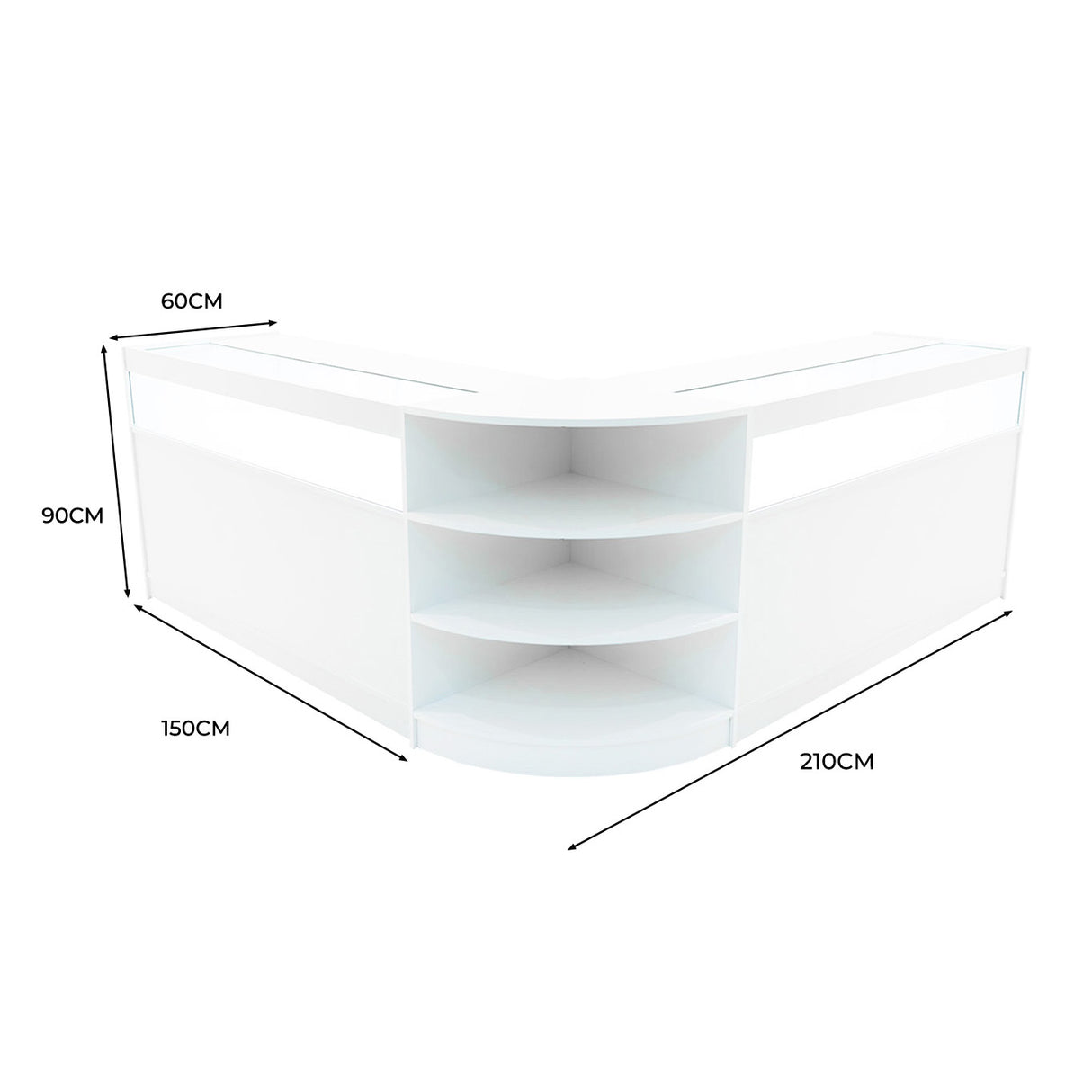 Theseus LED Verkaufstheken-Set LM60 + B1500 (2 Stück) – Weiß