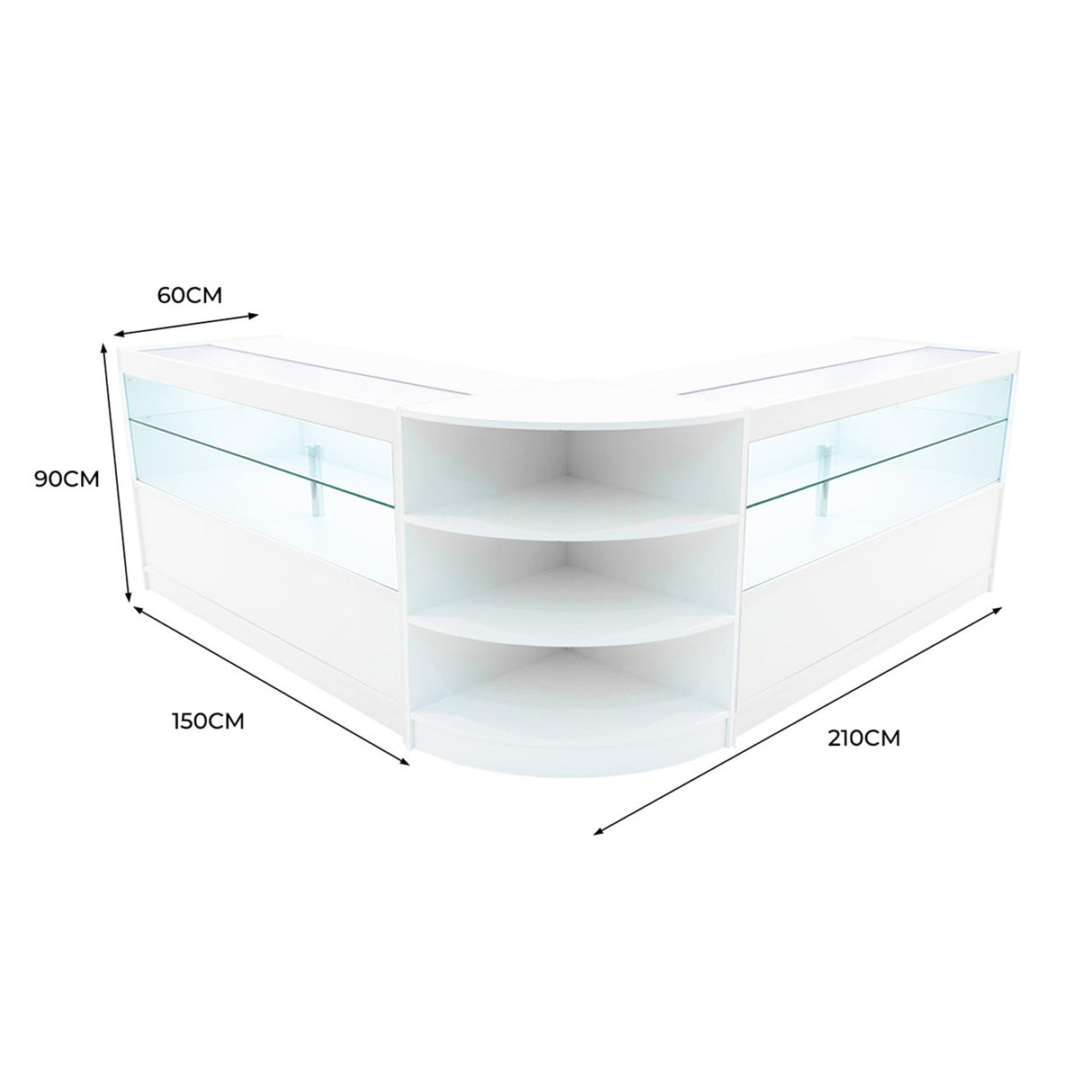 Andromeda LED Verkaufstheken-Set LM60 + C1500 (2 Stück) – Weiß