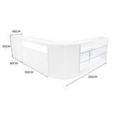 Polaris LED Verkaufstheken-Set CM60 + B1500 + K1500 + TB60 – Weiß