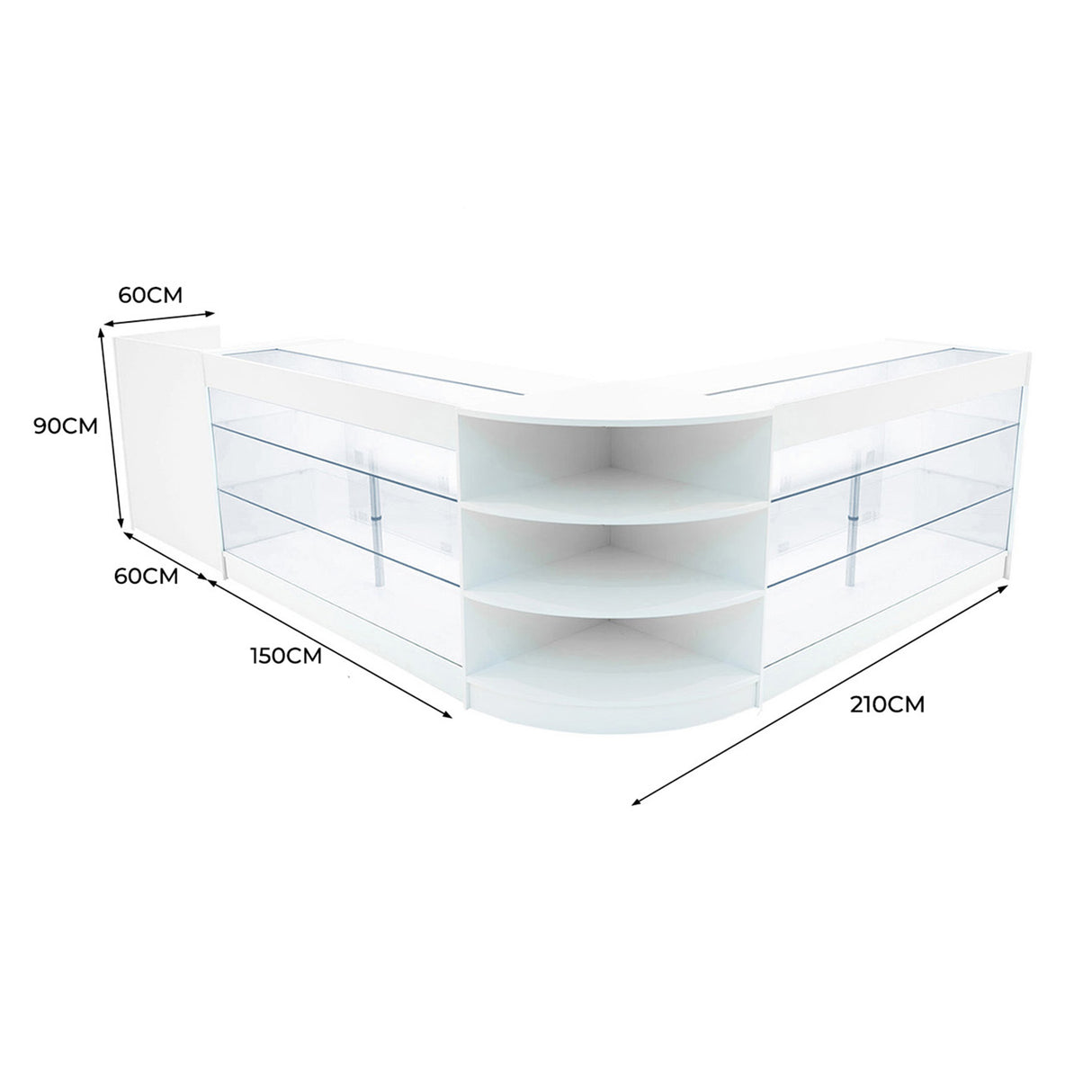 Astro LED Verkaufstheken-Set LM60 + K1500 (2 Stück)+ TB60 – Weiß