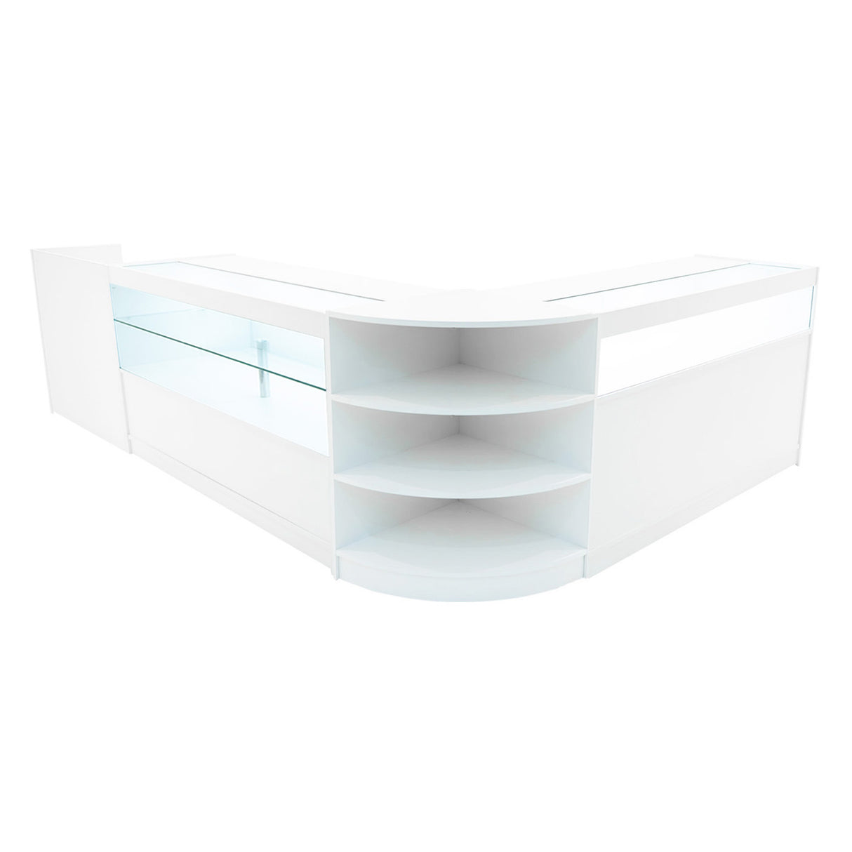 Europa LED Verkaufstheken-Set LM60 + B1500 + C1500 + TB60 – Weiß