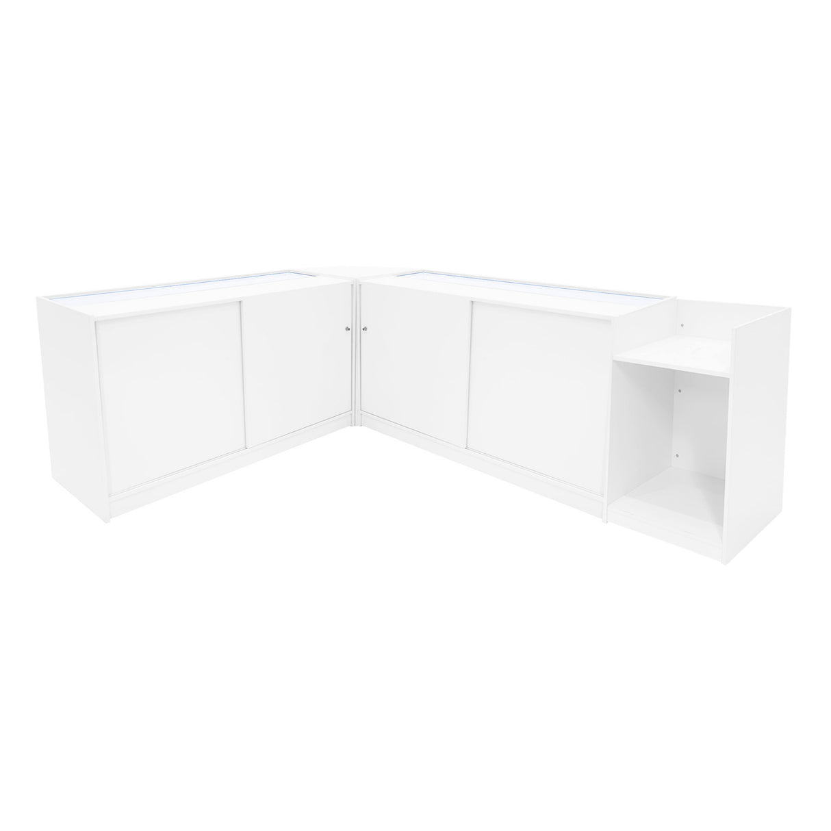 Europa LED Verkaufstheken-Set LM60 + B1500 + C1500 + TB60 – Weiß