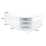 Europa LED Verkaufstheken-Set LM60 + B1500 + C1500 + TB60 – Weiß