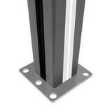 WPC Sichtschutzzaun x4, Eckstück x1 & LED Zaunpfosten x5 - Grau