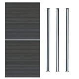 WPC Sichtschutzzaun x2 & LED Zaunpfosten x3 - Grau