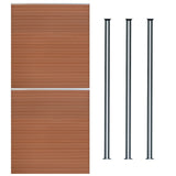 WPC Sichtschutzzaun x2 & LED Zaunpfosten x3 - Braun