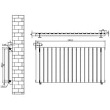 Flachheizkörper in Anthrazitgrau, 600mm x 1190mm, mit vertikalen Lamellen und klaren Linien, ideal für moderne Innenräume und effiziente Wärmeverteilung