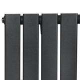 Flachheizkörper in Anthrazitgrau, 1600mm x 420mm, mit glatter, matten Oberfläche und modernen, rechteckigen Lamellen für effiziente Wärmeverteilung