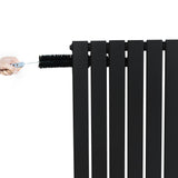 Flachheizkörper & Ventile – 1600mm x 420mm – Schwarz