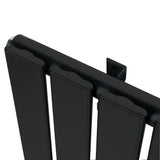 Flachheizkörper & Ventile – 1600mm x 420mm – Schwarz