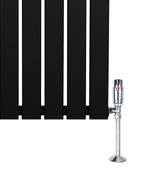 Flachheizkörper & Ventile – 1600mm x 560mm – Schwarz