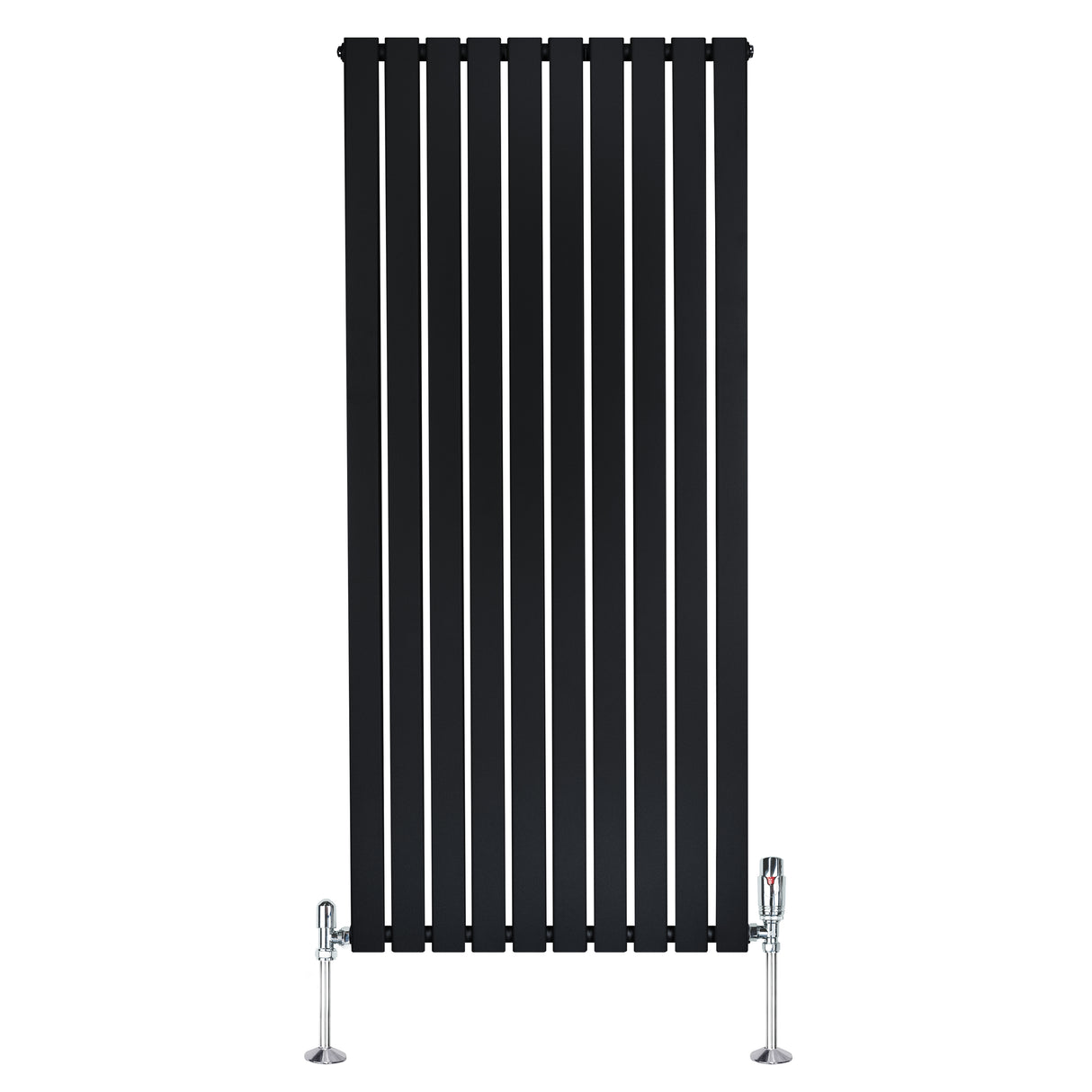 Flachheizkörper & Ventile – 1600mm x 700mm – Schwarz