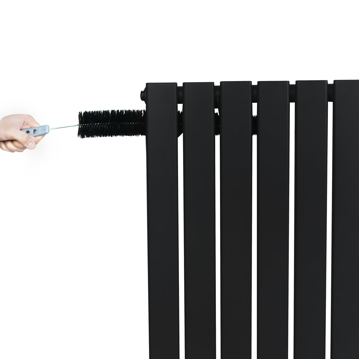 Flachheizkörper & Ventile – 1600mm x 700mm – Schwarz