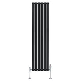 Flachheizkörper & Ventile – 1800mm x 420mm – Schwarz