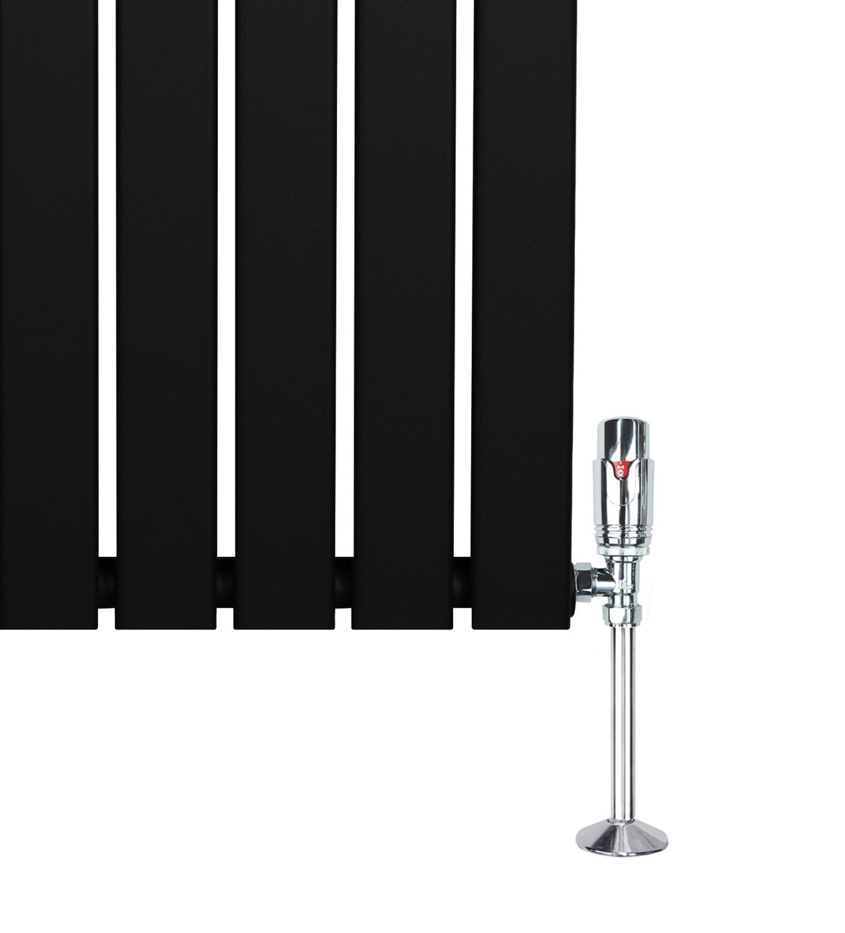 Flachheizkörper & Ventile – 1800mm x 420mm – Schwarz