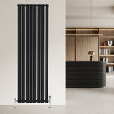 Flachheizkörper & Ventile – 1800mm x 560mm – Schwarz