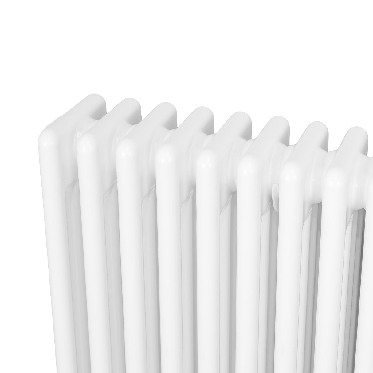 Röhrenheizkörper 4 Säulen mit TRV Chromventile – 600mm x 605mm – Weiß
