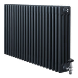 Röhrenheizkörper 4 Säulen mit TRV Chromventile – 600mm x 1010mm – Anthrazitgrau