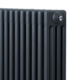 Röhrenheizkörper 4 Säulen mit TRV Chromventile – 1800mm x 200mm – Anthrazitgrau