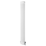 Röhrenheizkörper 4 Säulen mit TRV Chromventile – 1800mm x 200mm – Weiß