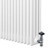 Röhrenheizkörper 4 Säulen mit TRV Chromventile – 1800mm x 200mm – Weiß
