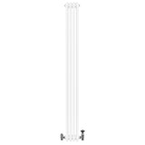Röhrenheizkörper 4 Säulen mit TRV Chromventile – 1800mm x 200mm – Weiß