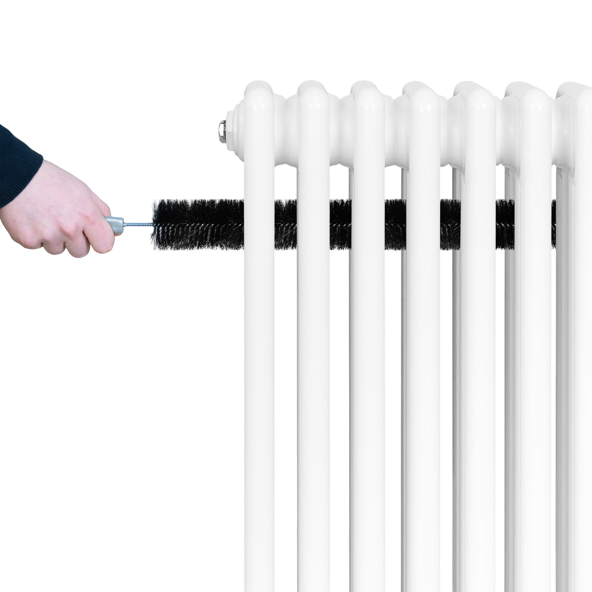 Röhrenheizkörper 4 Säulen mit TRV Chromventile – 1800mm x 200mm – Weiß