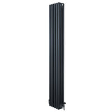 Röhrenheizkörper 4 Säulen mit TRV Chromventile – 1800mm x 290mm – Anthrazitgrau