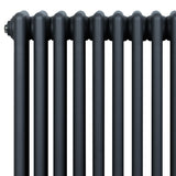 Röhrenheizkörper 4 Säulen mit TRV Chromventile – 1800mm x 290mm – Anthrazitgrau