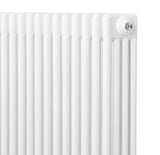 Röhrenheizkörper 4 Säulen mit TRV Chromventile – 1800mm x 290mm – Weiß