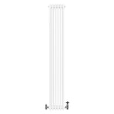 Röhrenheizkörper 4 Säulen mit TRV Chromventile – 1800mm x 290mm – Weiß