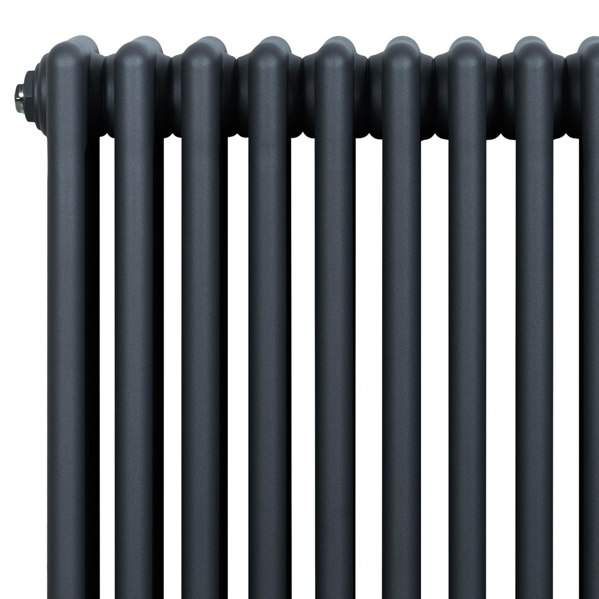 Röhrenheizkörper 4 Säulen mit TRV Chromventile – 1800mm x 380mm – Anthrazitgrau