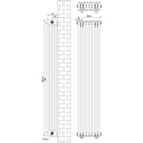 Röhrenheizkörper 4 Säulen mit TRV Chromventile – 1800mm x 380mm – Anthrazitgrau