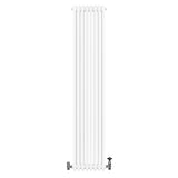 Röhrenheizkörper 4 Säulen mit TRV Chromventile – 1800mm x 380mm – Weiß