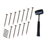 Flexible Rasenkante 26 x 1,2 m mit Gummihammer - Braun