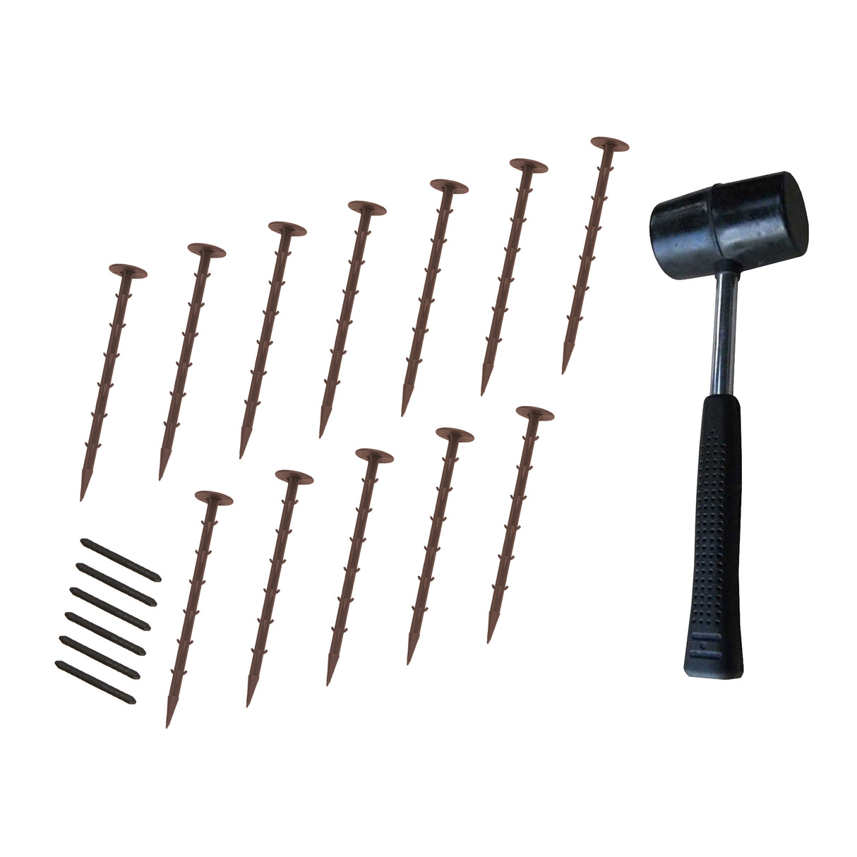 Flexible Rasenkante 36 x 1,2 m mit Gummihammer - Braun