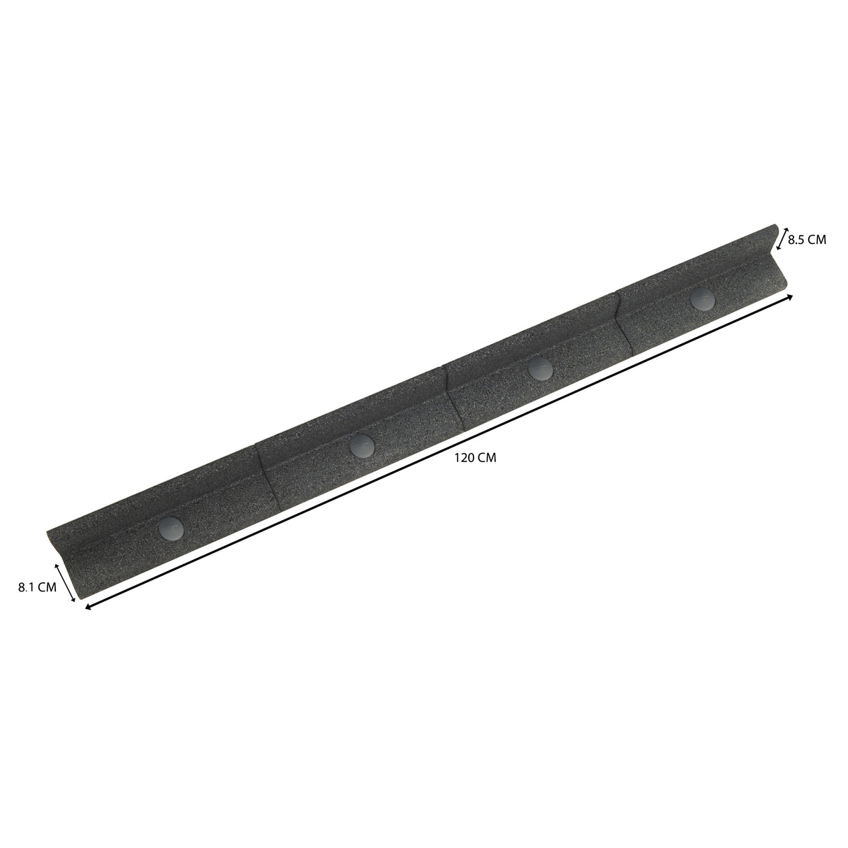 Flexible Rasenkante 60m x 1,2 m mit Gummihammer - Grau