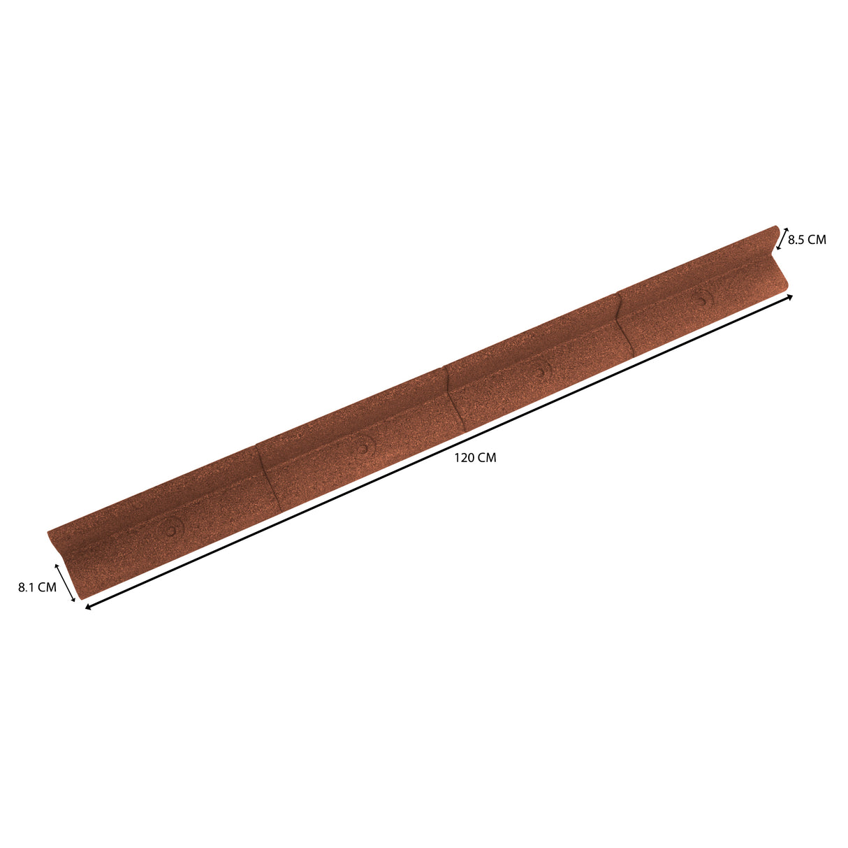 Flexible Rasenkante 6 x 1,2 m mit Gummihammer - Terrakotta